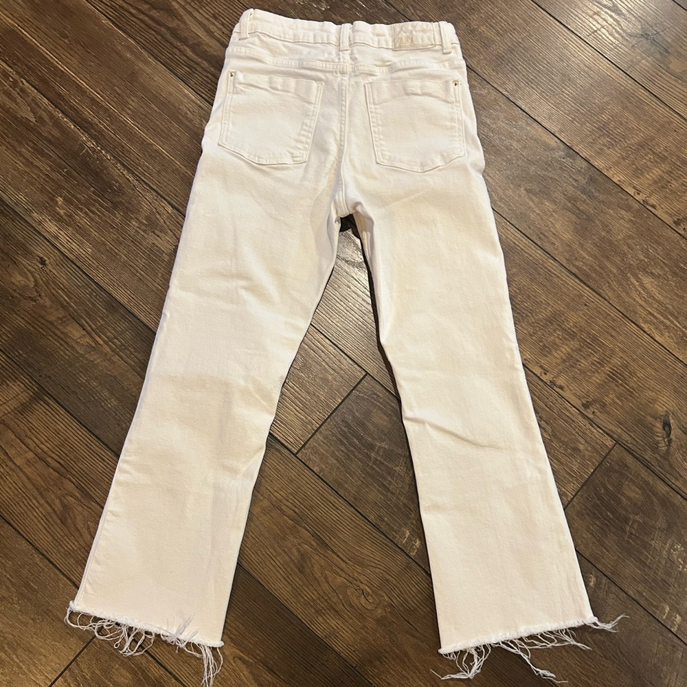 Zara White Frayed Hem Denim Pants - Picture 10 of 11